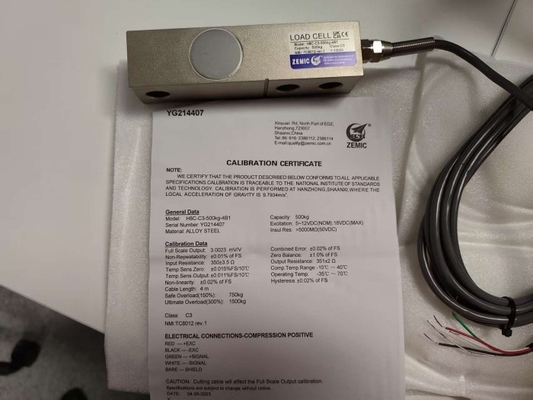 IP67 Faisceau de cisaillement zemic H8C-500kg Plateforme de capteur de cellule de charge alliage d'acier Capteurs de pesage C3