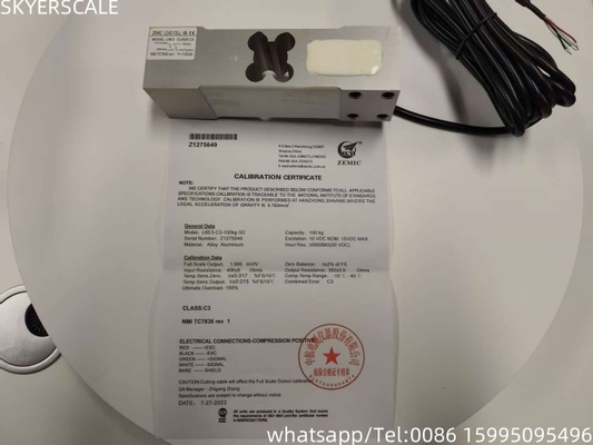 100 kg de cellules de capteur de charge de la marque Zemic pour les balances de banc de la plateforme de pesée industrielle