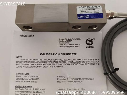 H8C 2t C3 Cellule de charge du faisceau de cisaillement ZEMIC Transducteur OIML NETP Capteur de pesée